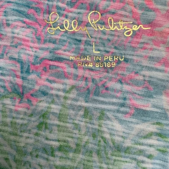 NWT Lilly Pulitzer Short Sleeve Top Size Large | Tropical Print - Picture 2 of 6